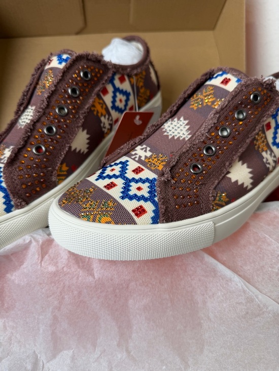 Montana West Shoes - Montana West Brown Embelished Rhinestone Slip-On Sneakers NIB